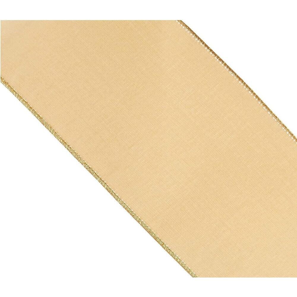 Ivory 4in Velvet Ribbon with Gold Backing 10yd The Ribbon Resource May Arts